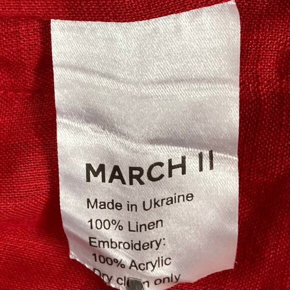 NWOT MARCH 11 Dress XS Tunic Aztec Embroidery Off Shoulder Long Sleeve Tassel - Picture 5 of 15